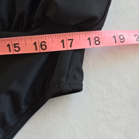 🏷️INFAMOUS SWIM Azalea One Piece Swimsuit Black On Black XXL - Picture 5 of 7